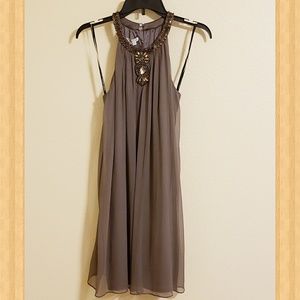 Maggy London  sleeveless flare silk dress size 6